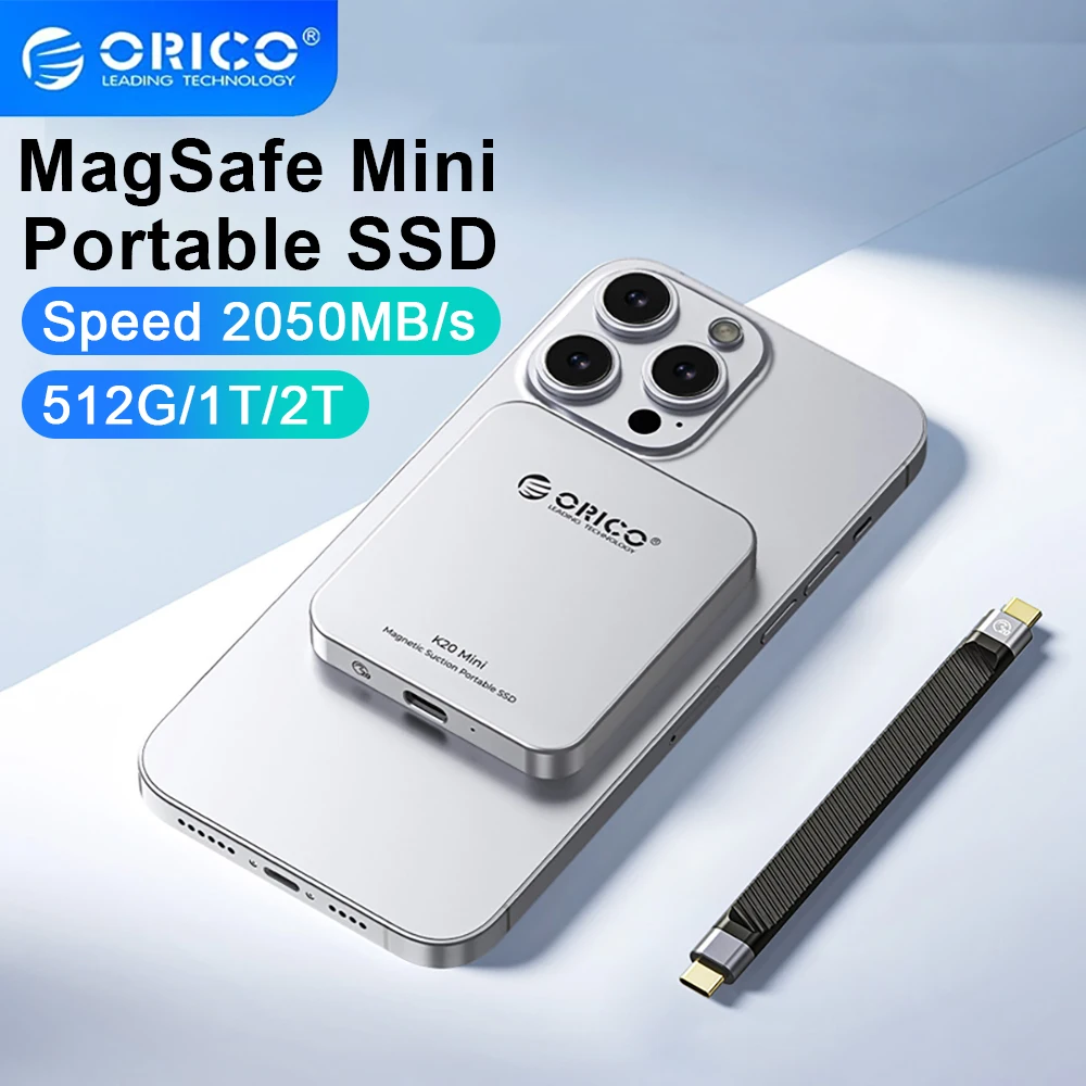 ORICO SSD externe magnétique 2000 MB/S disque SSD externe haute vitesse 2 to 1 to HDR enregistrement et magasin pour ordinateur portable HUAWEI Mac