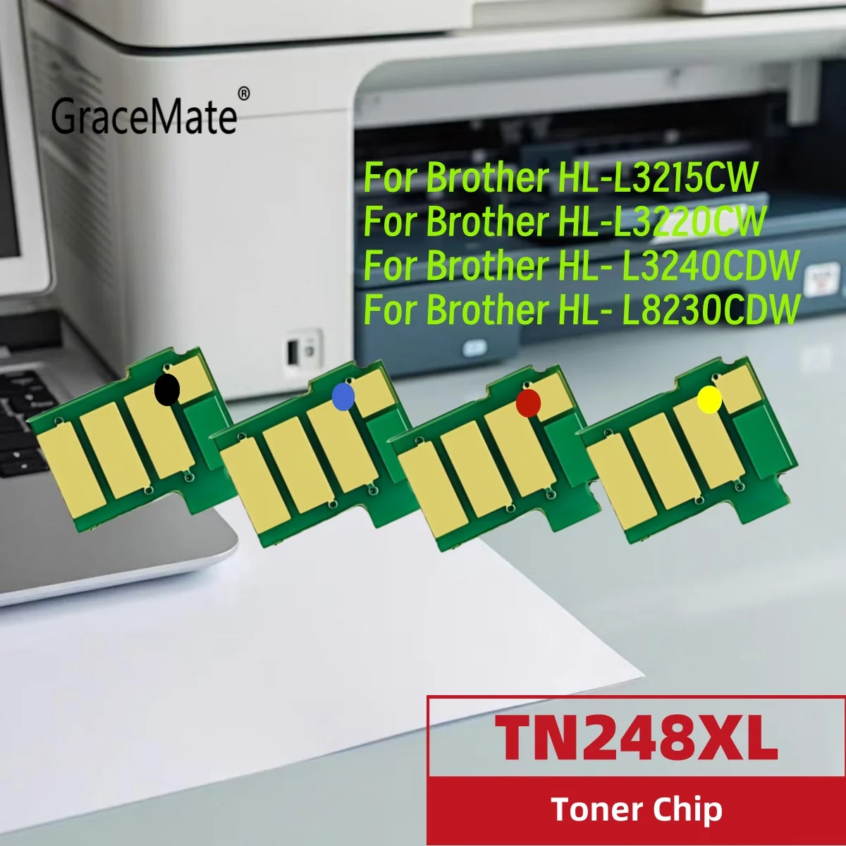 Toner Chip TN248 TN248XL for Brother HL-L3215CW HL-L3220CW HL- L3240CDW HL- L8230CDW Cartridge TN249 EU Reset Chips