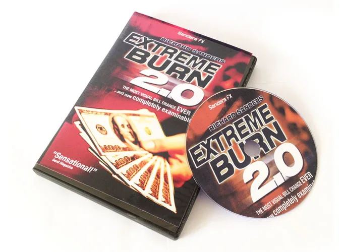 Extreme Burn 2.0 ( DVD + Gimmick) Magic Tricks Visual Bill Change Magia Magician Stage Street Illusions Props Mentalism Comedy