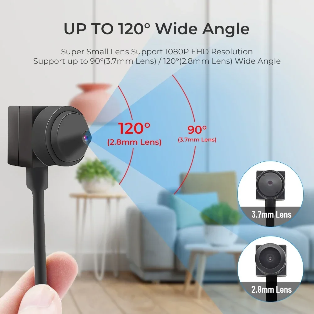 2MP Webcam Mini USB Camera with 2.8/3.7mm Lens Full HD 1080P Webcam for PC Mini Camera CCTV Outdoor Camcorder Security Video Cam