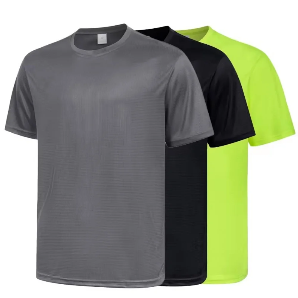 NEUE Mehrfarbige Quick Dry Kurzarm Sport T Shirt Gym runde kragen Fitness tops Lauf T-Shirt männer Atmungsaktive Sportswear Image