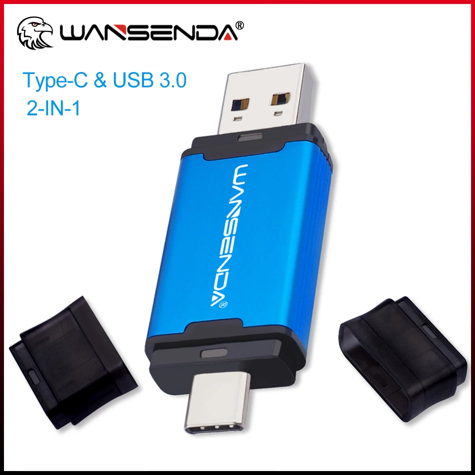 WANSENDA 128GB TYP C USB 3,0-Stick Pen Drive 32GB 64GB 256GB 512GB Hohe speed-Usb-Stick für HUAWEI TYPE-C Mobile/PC Image