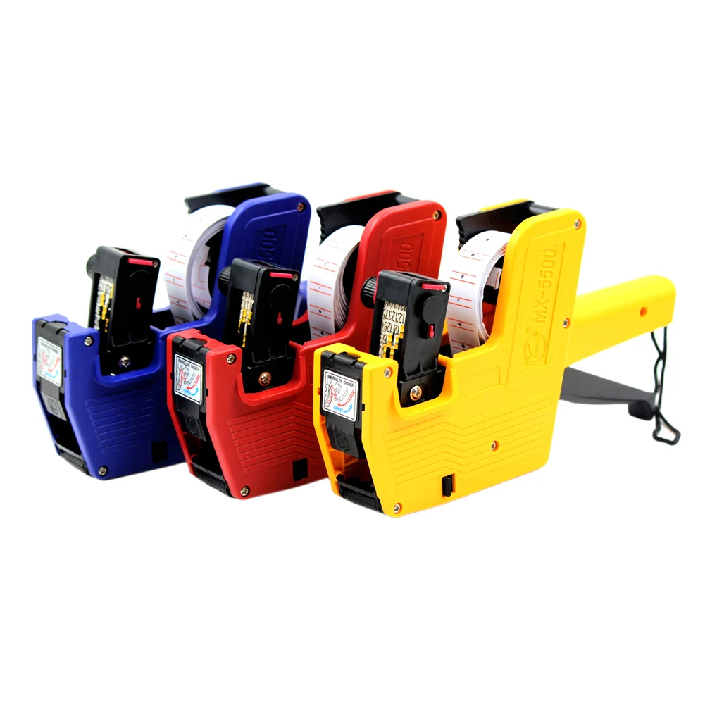 MX-5500 Etikettendrucker-Preispistolen-Set, 1-Zeilenetikett, 8 Ziffern, 1 Tinte, Kunststoff, zufällige Farbe, für Einzelhandelsgeschäfte, Lebensmittelgeschäfte für Büro Image