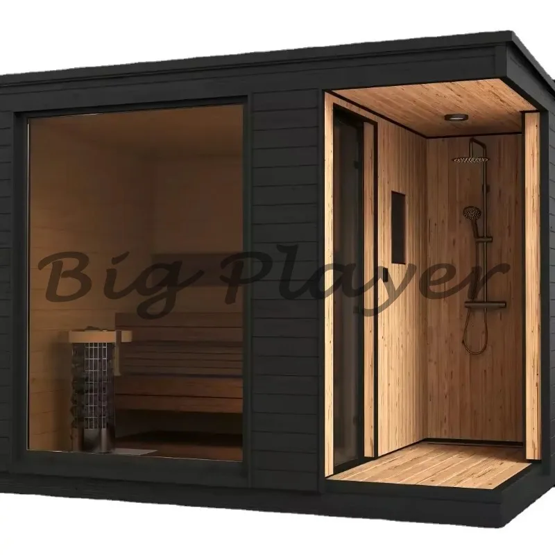 Traditioneller Smart Sauna-Dampfduschraum für 2–6 Personen im Freien