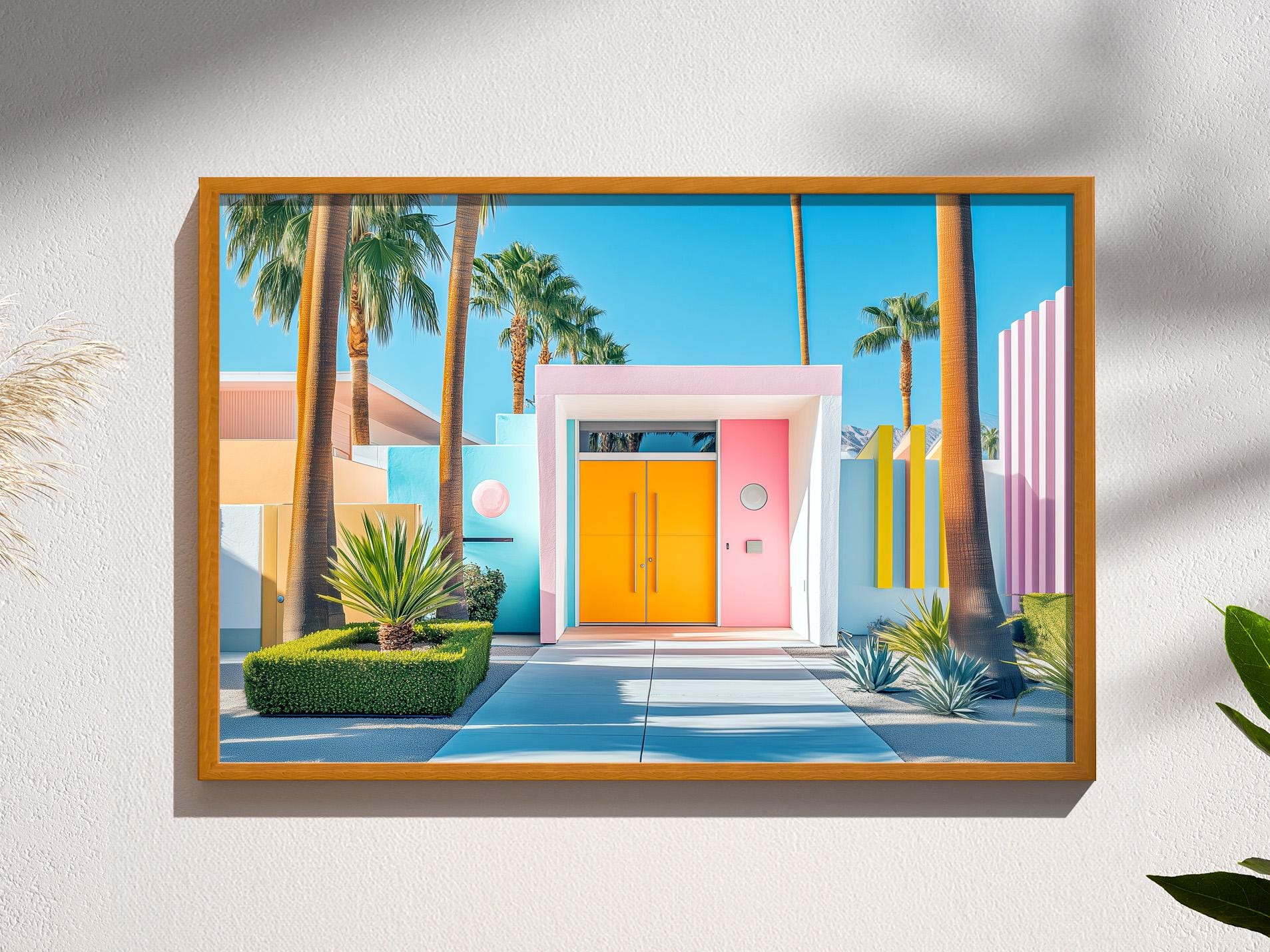 Quadro da parete in stile Mid-Century Modern di Palm Springs / Stampa di una casa californiana retrò / Poster di architettura moderna del deserto / Po