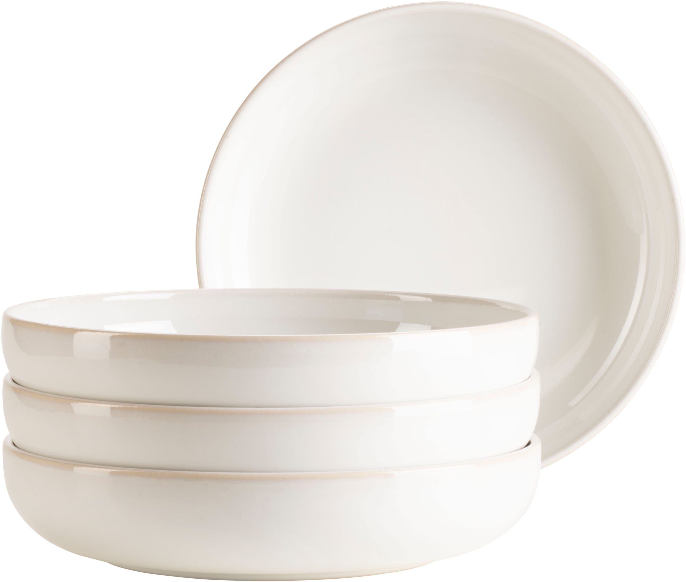 Müslischüssel MÄSER "UNICO, Schüssel Set, Steinzeug", weiß, H:4,5cm Ø:22cm, Steinzeug, Schüsseln