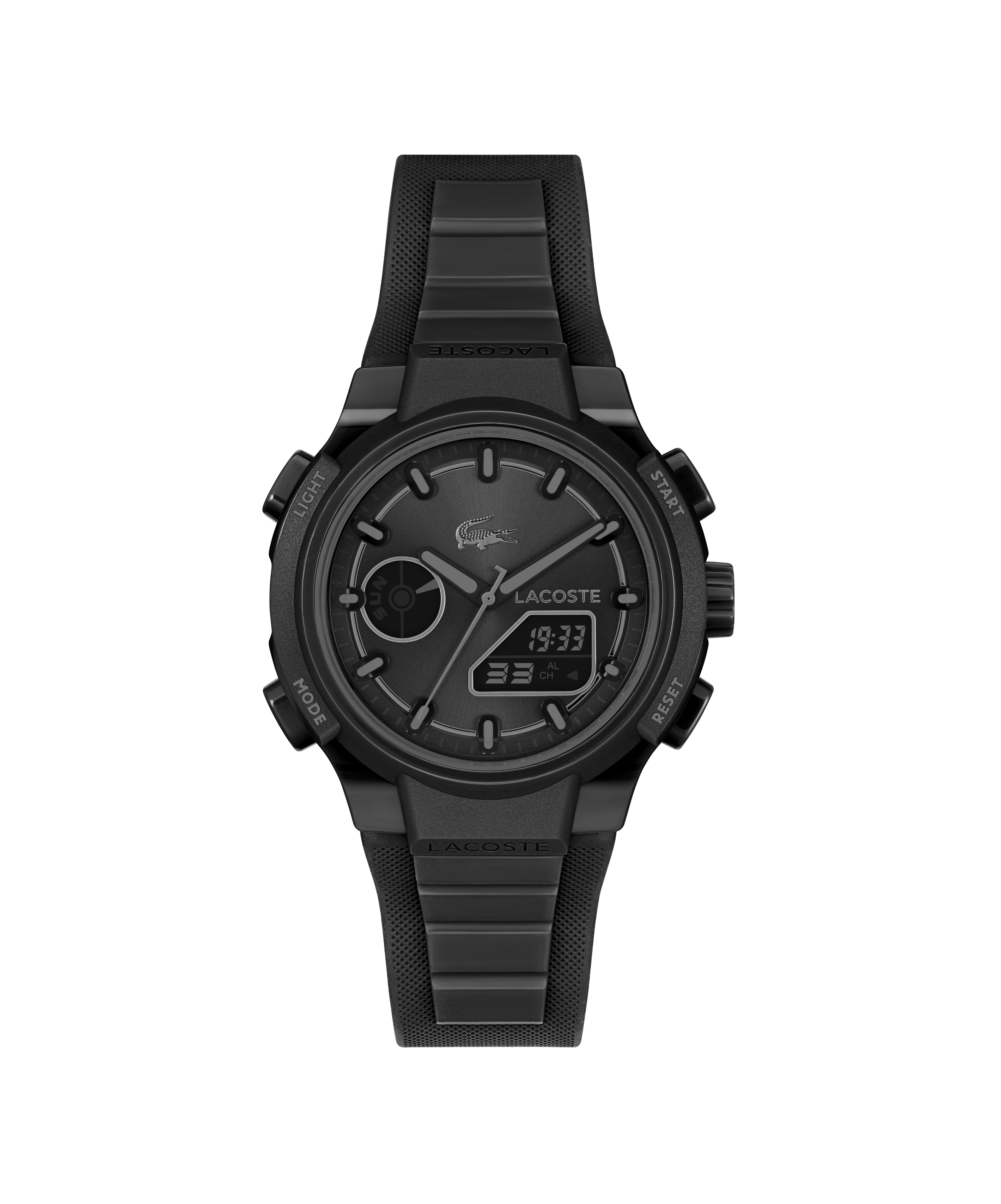 Digitaluhr LACOSTE "LC33", schwarz, grau, Armbanduhren, Damen, Digitaluhr, Quarzuhr, Armbanduhr, Damenuhr, Herrenuhr, Silikonarmband, digital
