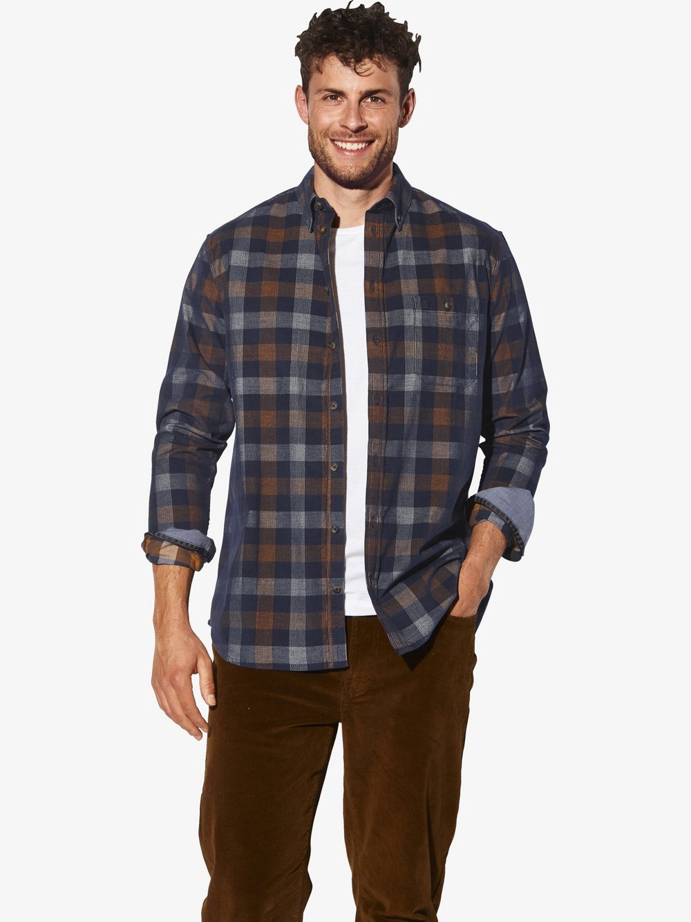 BABISTA Cordhemd Herren Regular Fit Baumwolle braun, L Image
