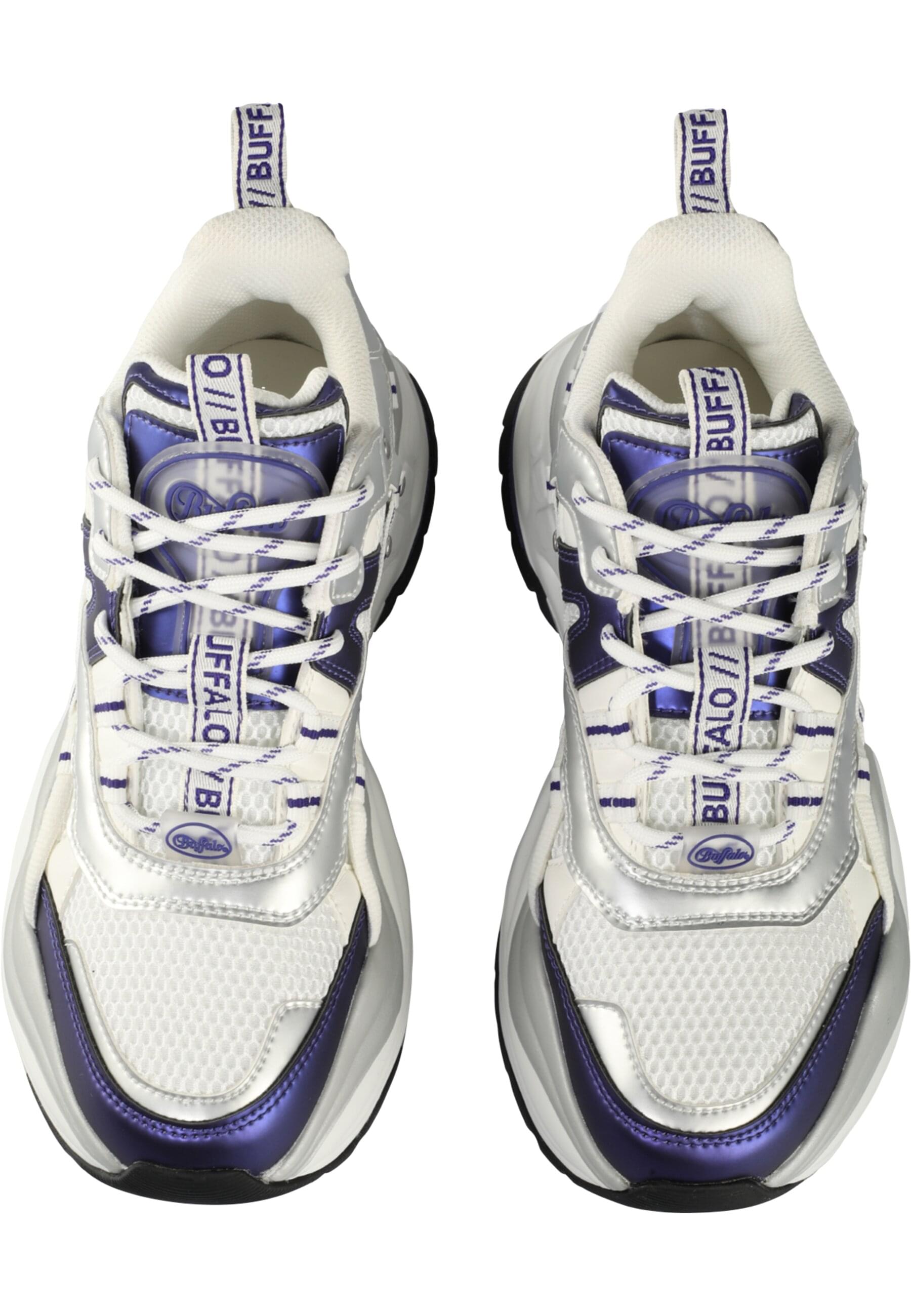 Trainingsschuh BUFFALO "Buffalo TRIPLET HOLLOW", Damen, Gr. 39, weiß, silber, lila, Schuhe