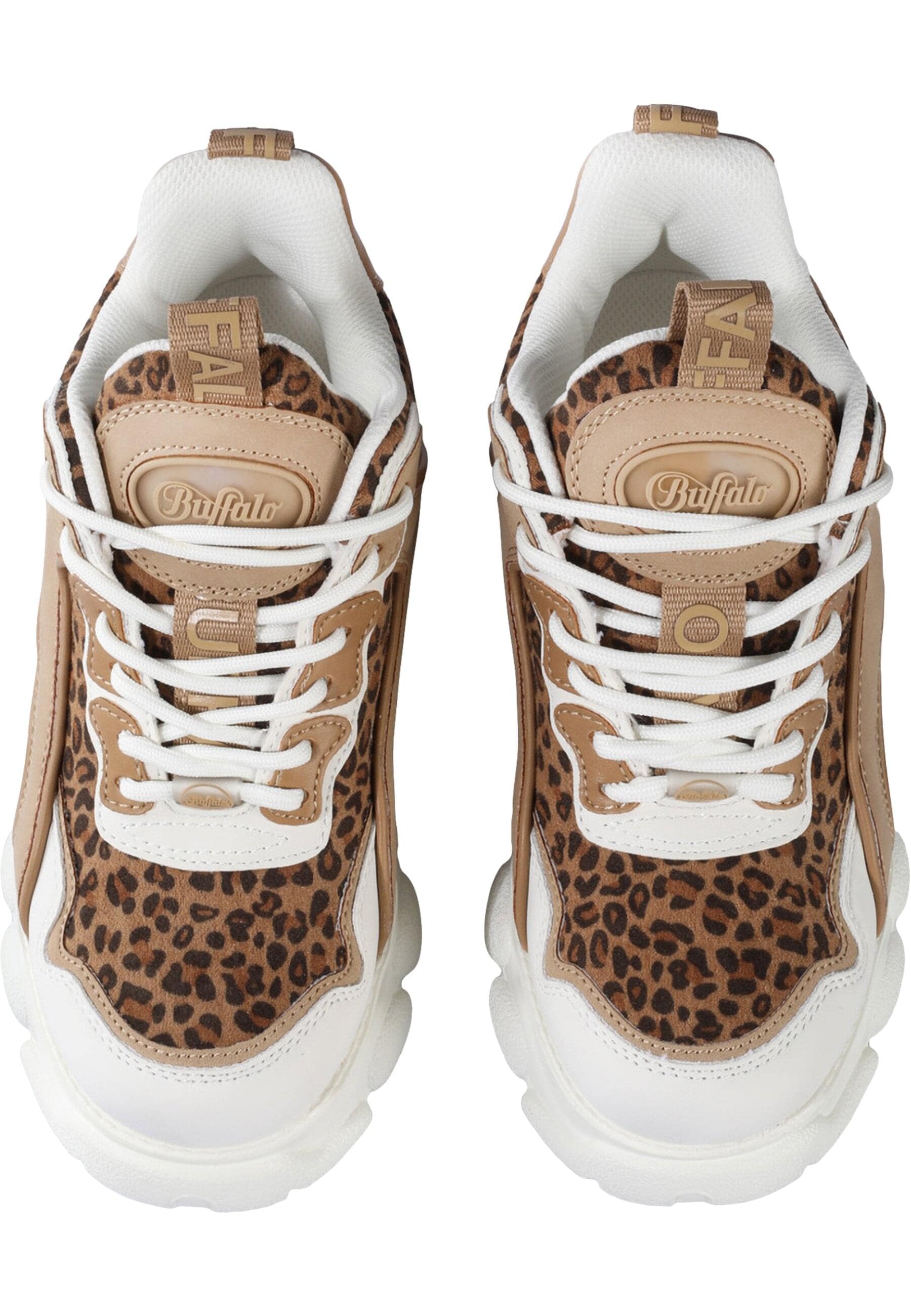 Trainingsschuh BUFFALO "Buffalo Cld Chai - Vegannubuck/ Nappa/", Damen, Gr. 39, beige, braun, leo, Polyurethan, Schuhe