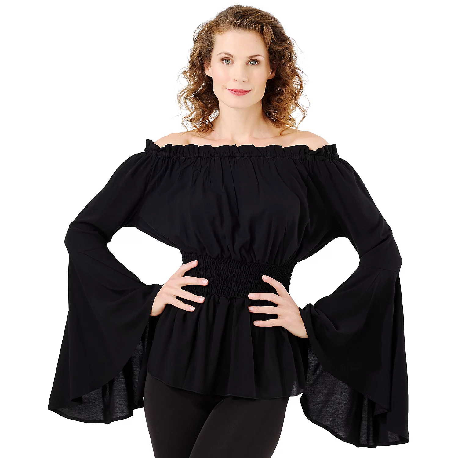 Blouse épaules dénudées pour femme, noir