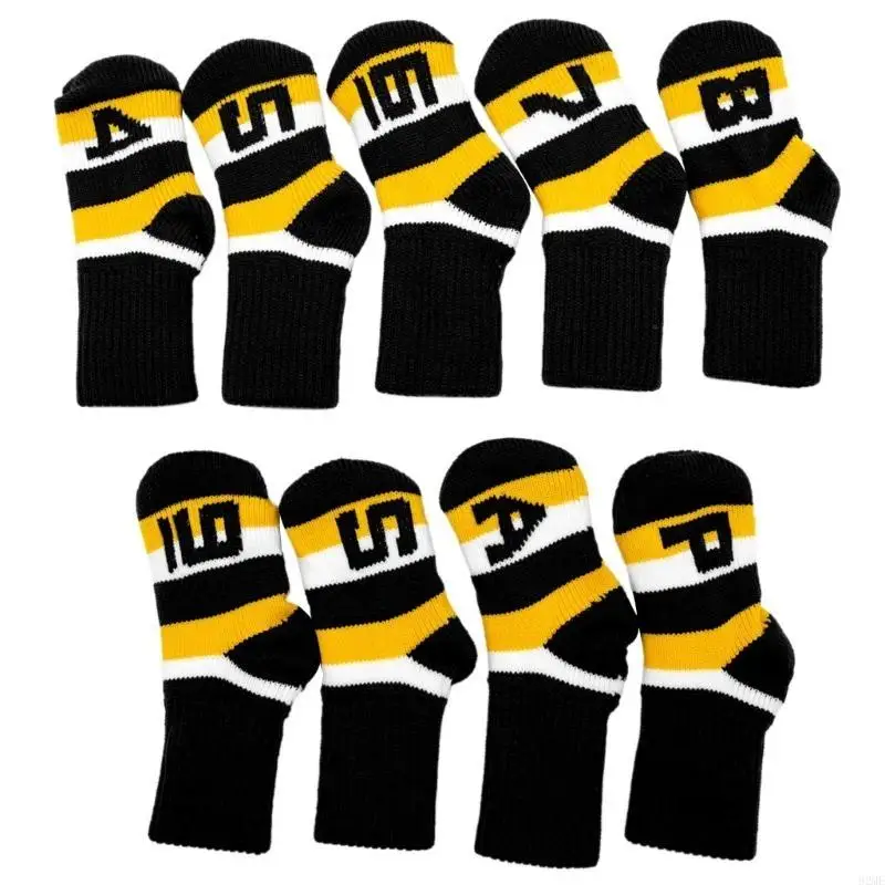9Pcs/set Knitting Yarn Fabric Golf Putter Covers Golf Iron Head Cover Club Covers Iron Headcover Golf Clubs Head Covers