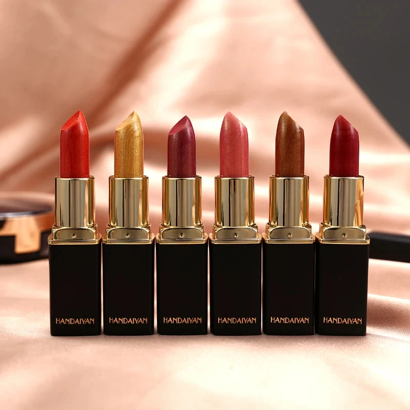 HANDAIYAN nine colors temperature change lipstick lipstick mermaid Ji shiny metallic pearl gilt color changing lipstick