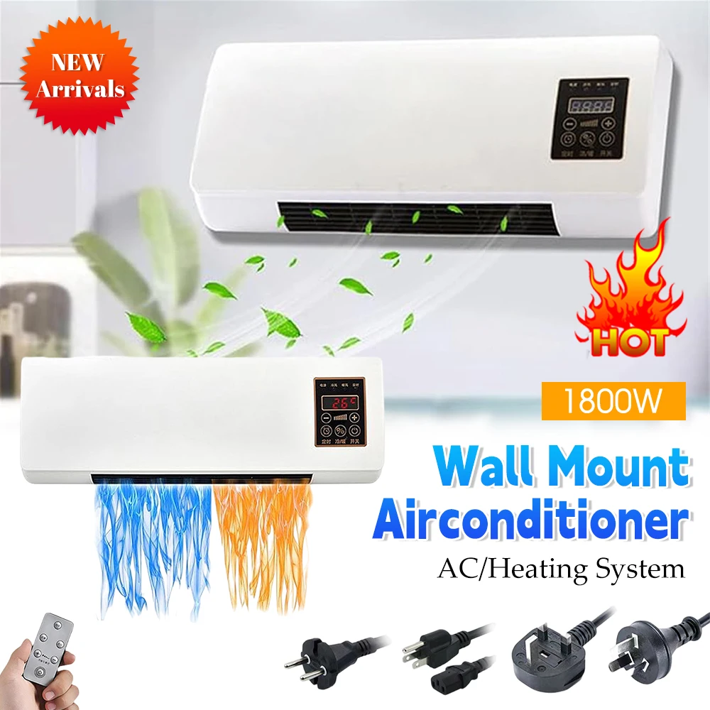 Ventilateur de climatiseur Portable 2 en 1, ventilateur mural, chaleur et unité aérienne, Mini ventilateur de climatiseur sans conduit avec télécommande