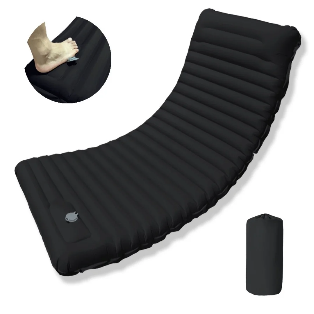 Outdoor-Camping-Zeltfuß – Pumpen-TPU-aufblasbare Matratze: Automatische, tragbare, faltbare Picknickmatte für den Strand Image