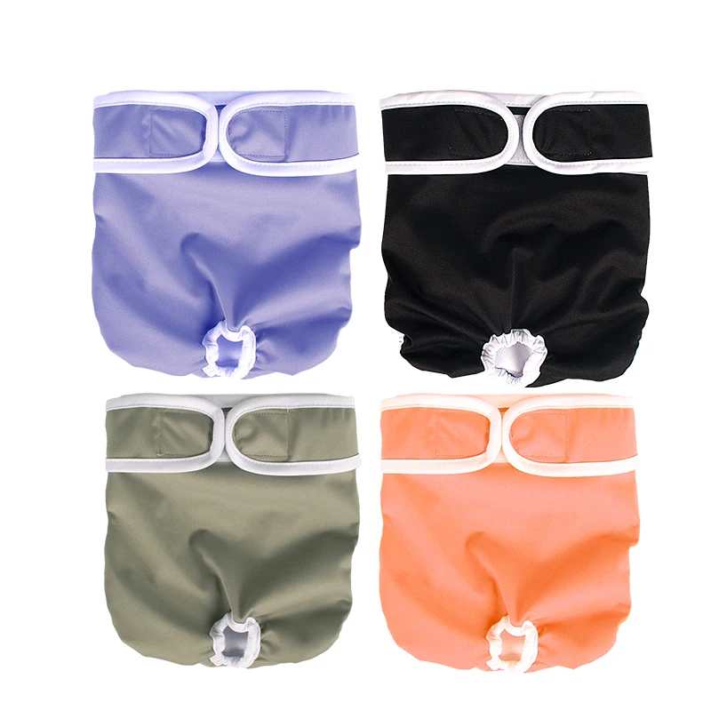 Atmungsaktive Mikrofaser-Menstruationshose für Hunde – nicht geknöpfter Einzelaufkleber, einfarbige, waschbare Hundewindeln Image