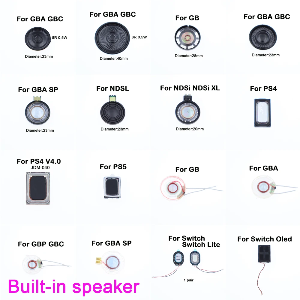 2PCS Innere Lautsprecher zubehör Für GB/GBC/GBA SP/GBP/NDSL/NDSi XL/PS4 PS5/Schalter lite/oled Controller eingebaute lautsprecher Image