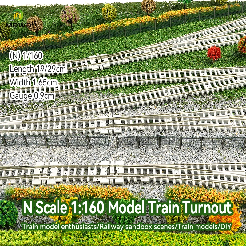 N Scale 1/160 Track Model Bare Track Switches Set WL/WR Zugzubehör Junge Spielzeug Geschenk Image