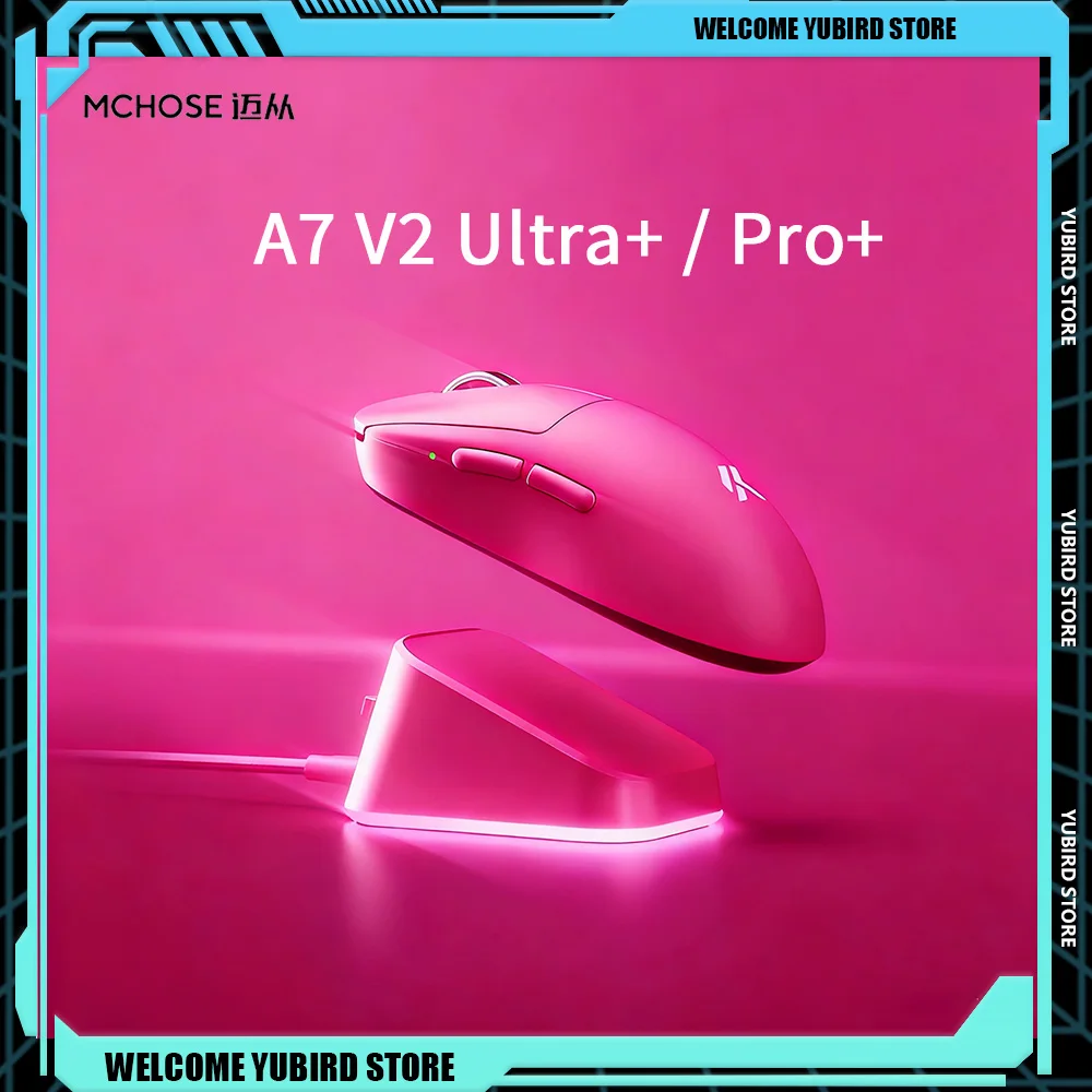 MCHOSE A7 V2 Ultra+ /Pro+ Gaming-Maus 59g Leichtgewicht PAW3950 TI Sensor 8K NANO-Empfänger 42000DPI E-Sport-Mäuse PC-Zubehör Image