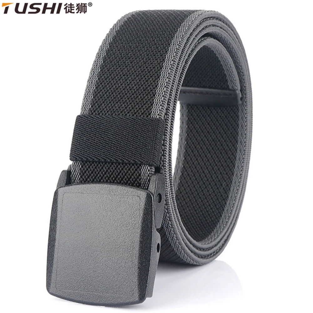 TUSHI Neuer metallfreier elastischer Gürtel für Herren, starker technischer Kunststoff, Schnellverschluss, Nylon-Schnalle, Unisex, Stretch-Gürtel, Outdoor-Gürtel Image