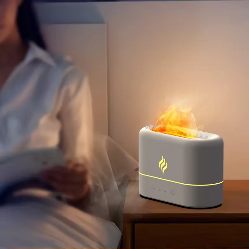 Bunte Flammen atmosphäre Nachtlicht Innen Aroma therapie Maschine Zerstäuber Duft ätherischen Öl Luftbe feuchter Image