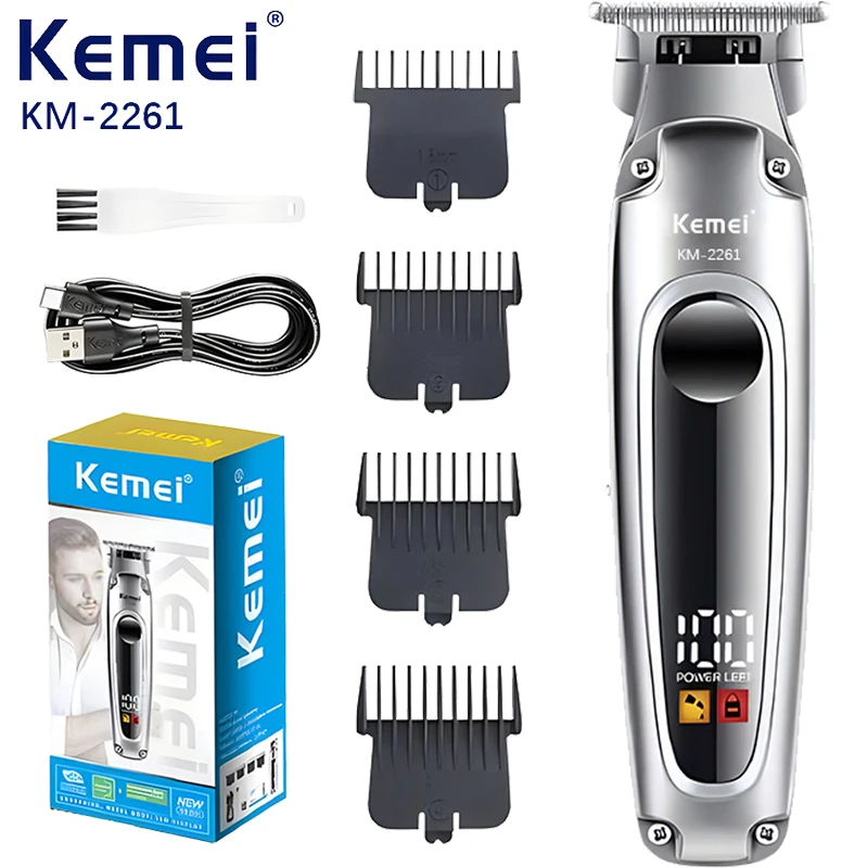 Kemei KM-2261 elektrische haars ch neider usb wiederauf ladbare schnur lose barts ch neider männer leistungs starke haars ch neider trimm werkzeug Image