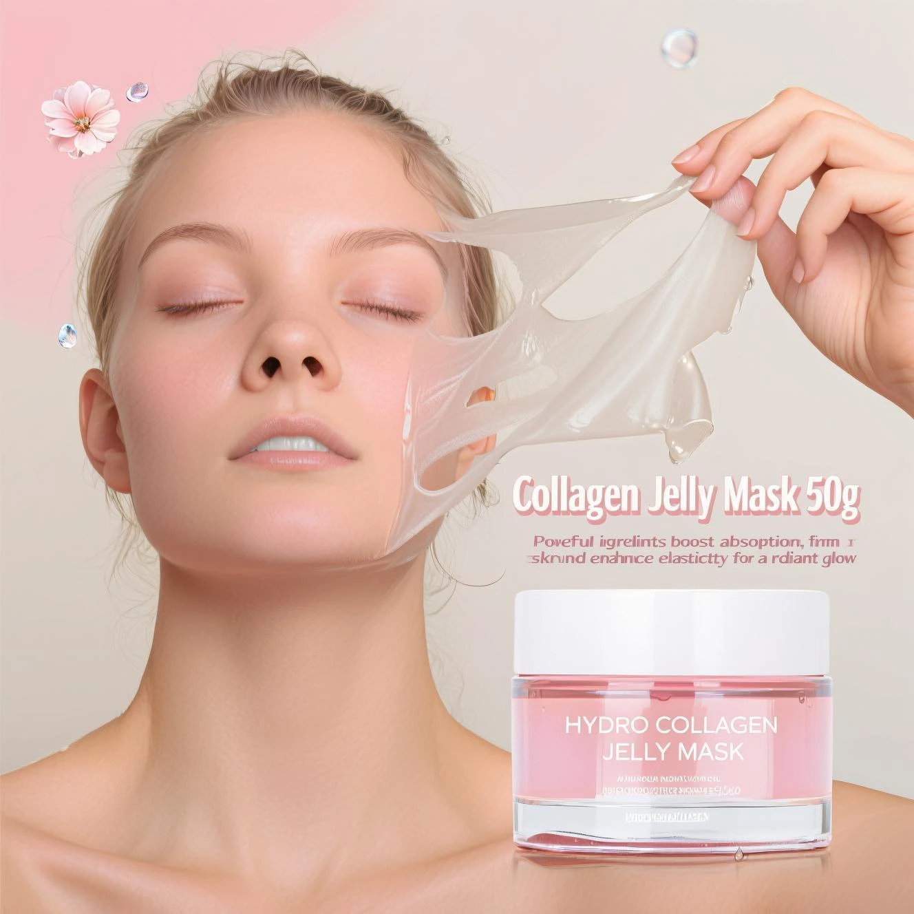 Hydro Collagen Jelly Mask 50 ml mit Hyaluronsäure und Vitamin C – tief feuchtigkeitsspendende Nachtmaske für strahlende Haut Image