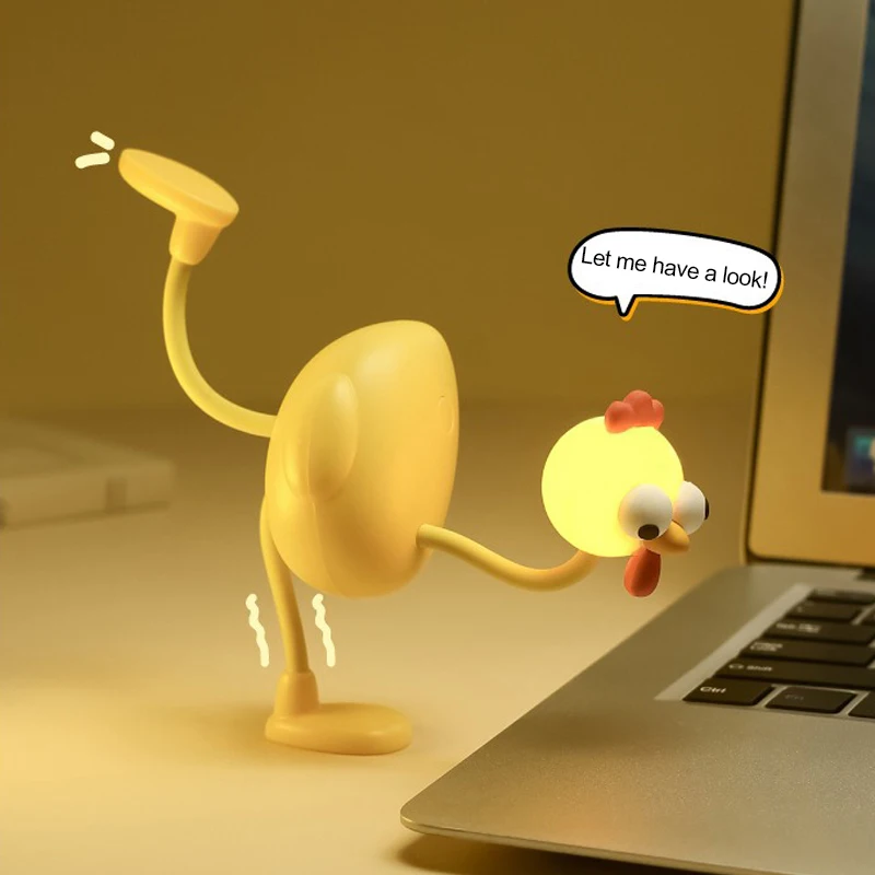 Huhn Nachtlicht Mini Anpassung Tischlampe Tragbare Leselampe Einfache Feste Octopus Tentakel Desktop Spaß Stücke Spielzeug Lampe
