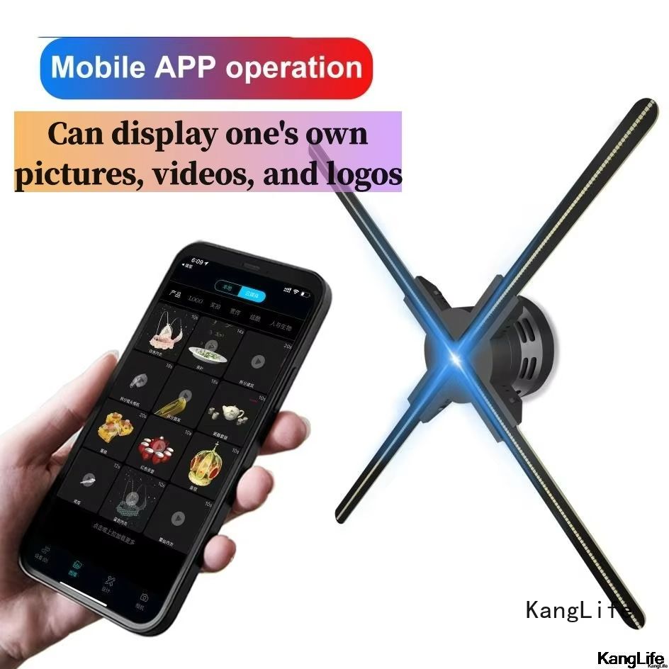 ClearView Pro 3D Hologram Fan Display WiFi Holographic Projector For Stunning Commercial Hologram Display 32cm Black uk Plug