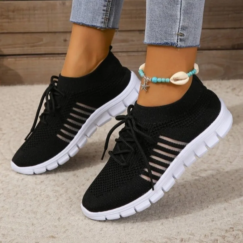 Lightweight Summer Mesh Casual Shoes, Breathable Lace Up Slip On Sports Sneakers For Womens Everyday Walking & Fashion beige 43