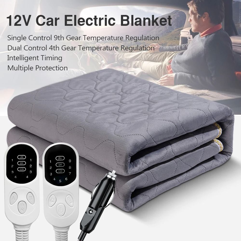 12V Electric Blanket Plush Heated Mattress For Car And RV Travel 70 X 180 Cm