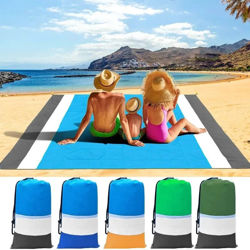 Waterproof Pocket Beach And Picnic Mat green Double Grey 200cm X 210cm