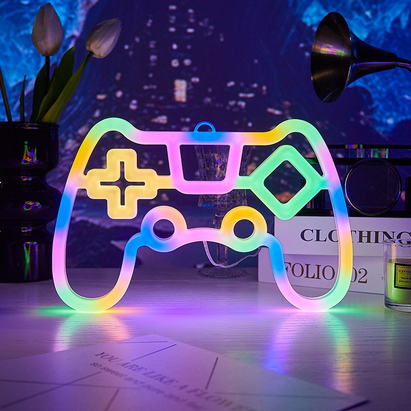 USB Powered Game Controller Neon Light, Gaming Room Decor, Childrens Room Art, LED Neon Sign christmas Cap