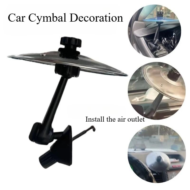 Portable Car Handheld Cymbal Air Vent Decoration With Drum Design silver