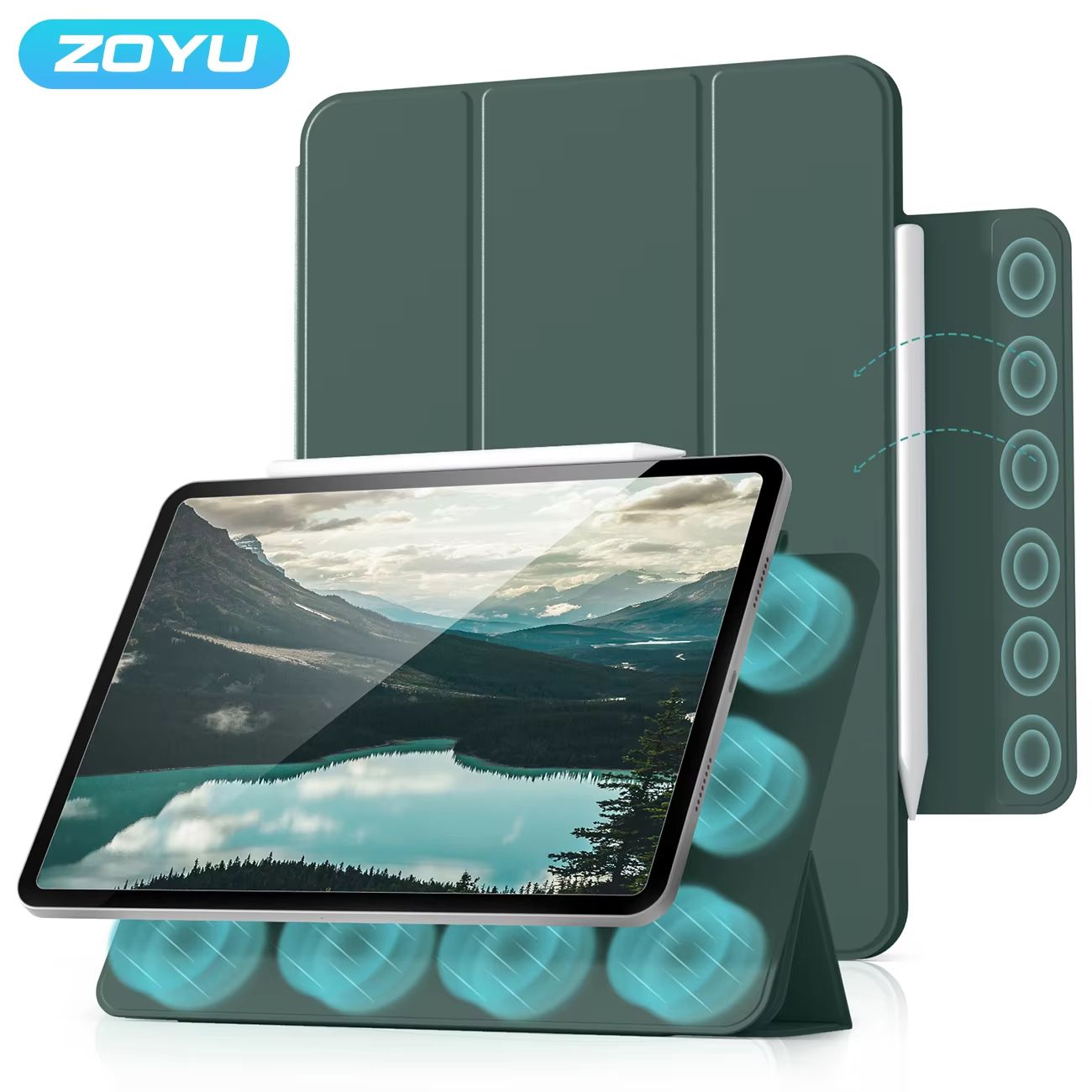 ZOYU IPad Magnetic Case With Detachable Cover For IPad Pro Air And Mini white ipad 12.9 2020 2022