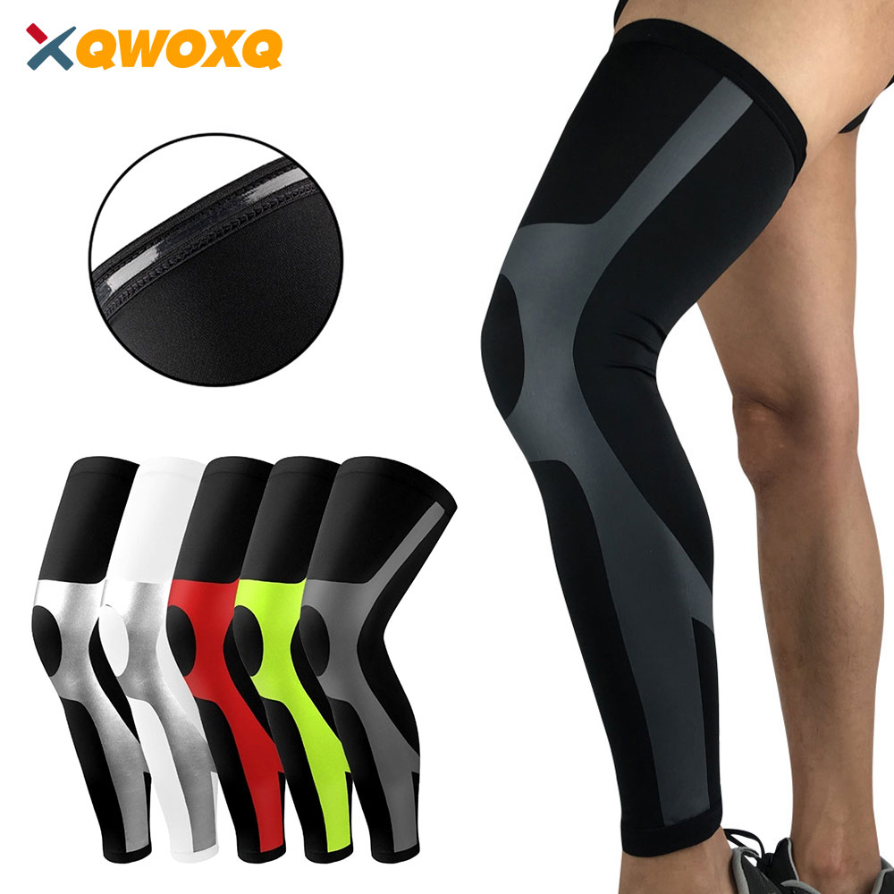 Full Leg Knee Brace For Men Women, Outdoor Sport Whole Leg Compression Sleeve, UV Leg Support Sleeves Cycling Leg Warmer 1 Pcs Gray l