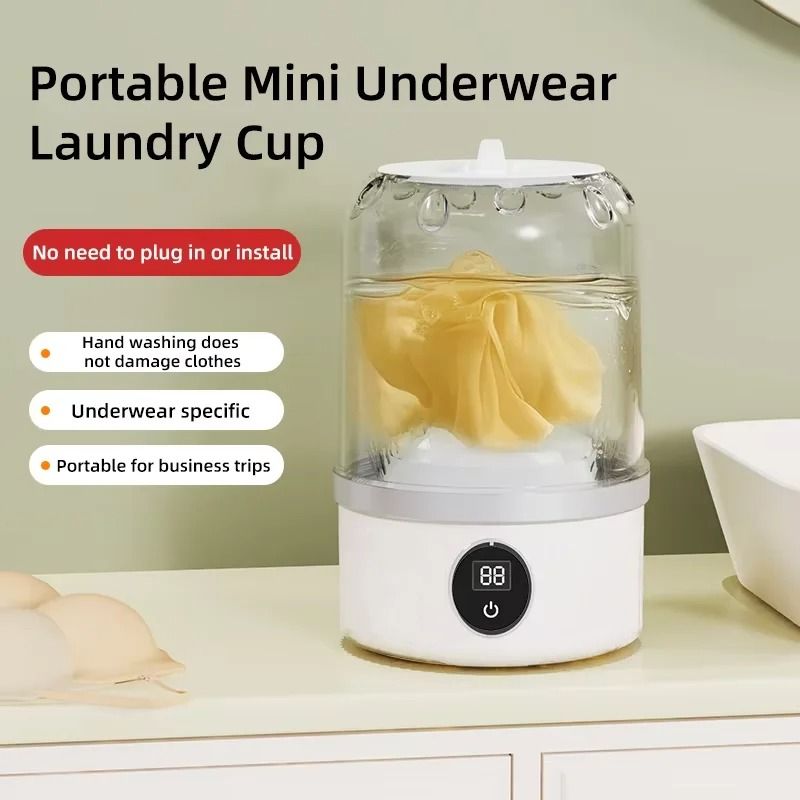 Wireless Mini Laundry Bucket Portable Washing Machine white