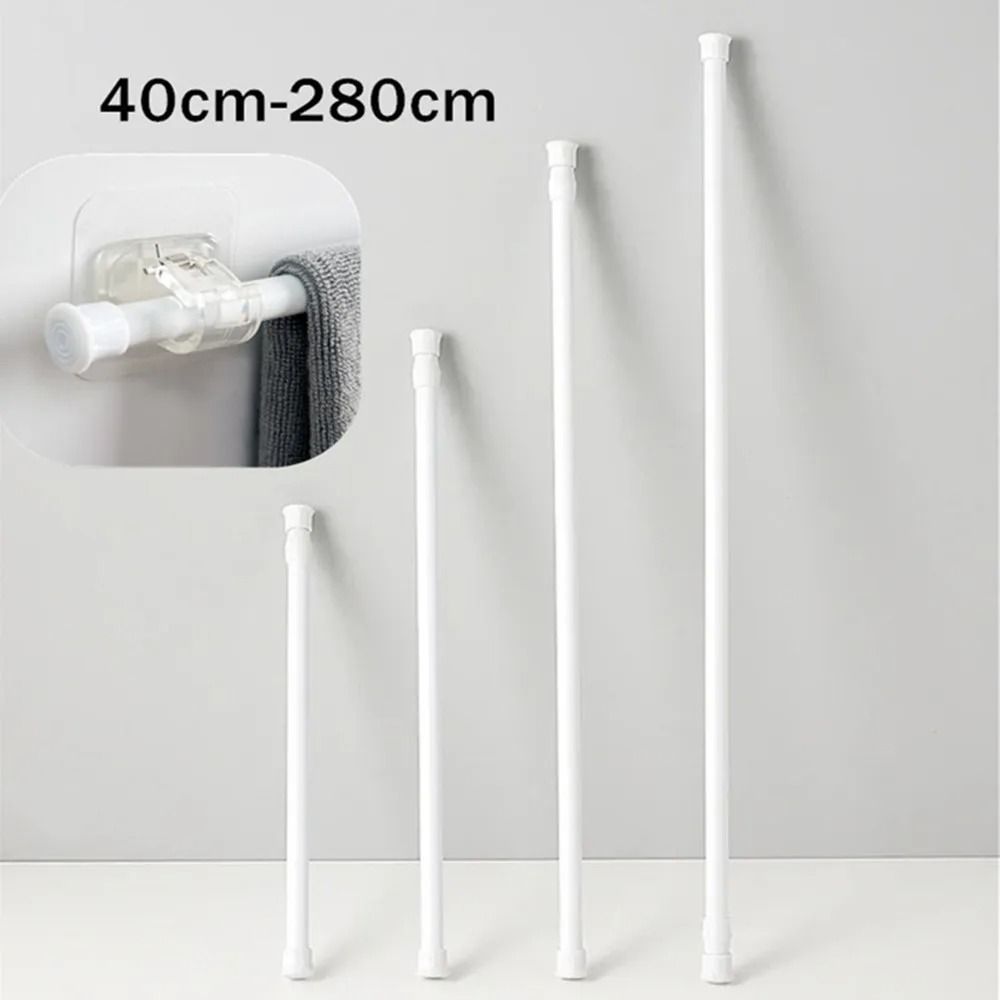 Adjustable Curtain Rod Telescopic Extendable Spring Tension Rod For Shower Or Window No Drill Hanging Bar 39.374.8 In black