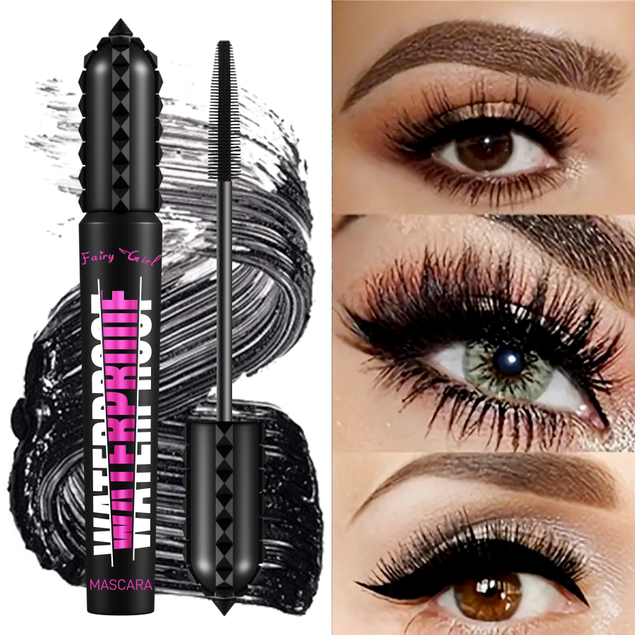 Black Waterproof Mascara, 4D Effect Korean Cosmetics, Lengthening Eye Lashes Mascara, For All Makeup Products fg1010