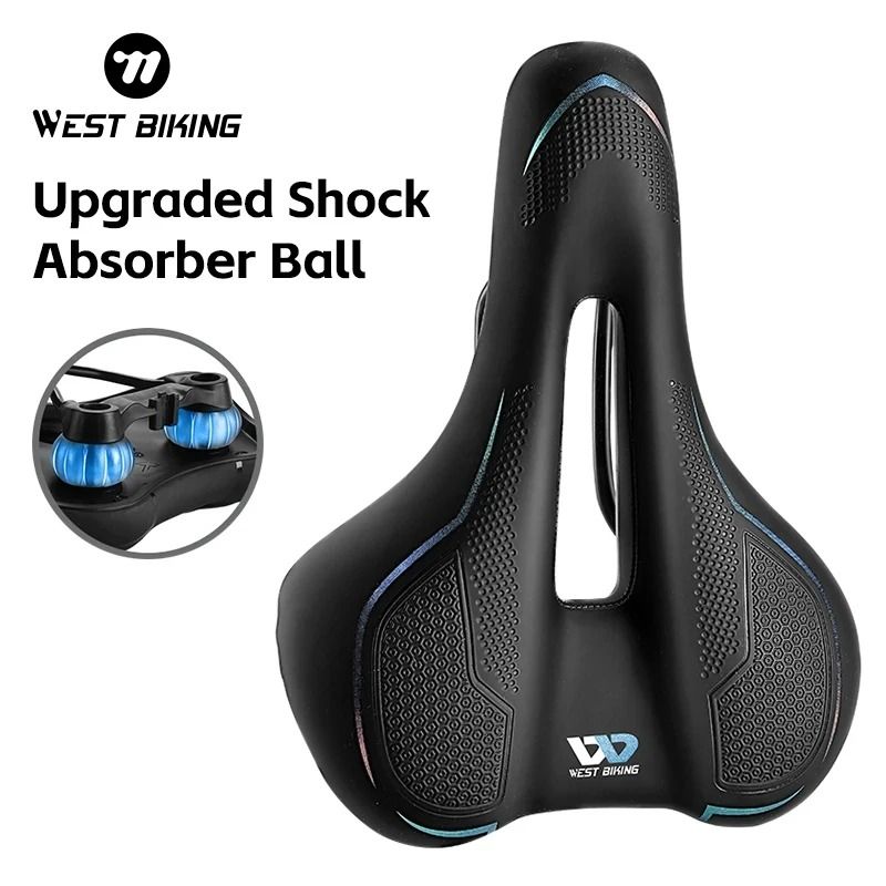 Breathable Shock Absorbing Bike Saddle Rainproof Comfort MTB Cycling Seat 151 black Mtb
