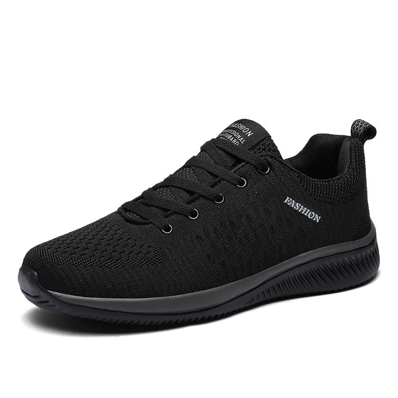 Lightweight Breathable Mesh Sneakers For Men Casual Running Walking Shoes 10.5 black Grey