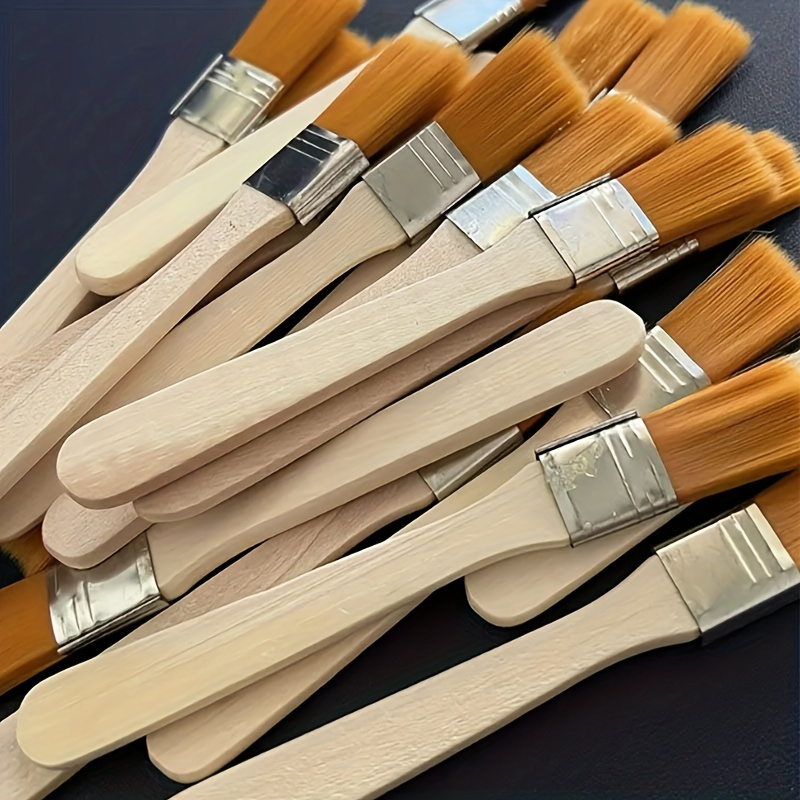 24 48 72 Mini Nylon Brushes Set, Wood Handle Art Paint Brush For Gouache, Acrylic & Wall Art, Soft Bristle Painting Tool 24pcs