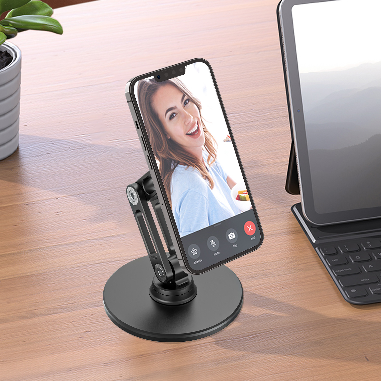 Mobile Phone Support Accessories, Magnetic Phone Holder Stand For Xiaomi, Apple IPhone, Samsung Cellphone black