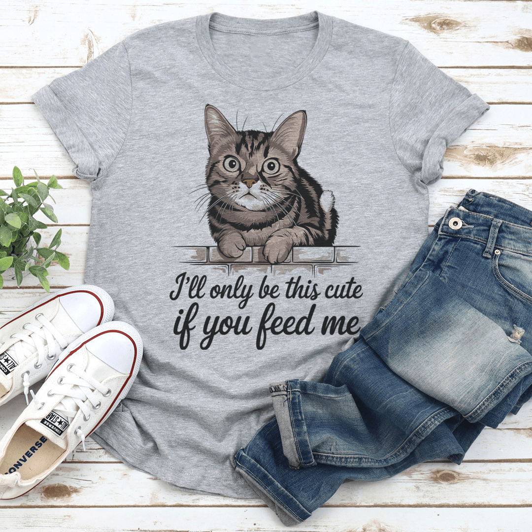 I'll Only Be This Cute If You Feed Me Tee 3XL Black Heather