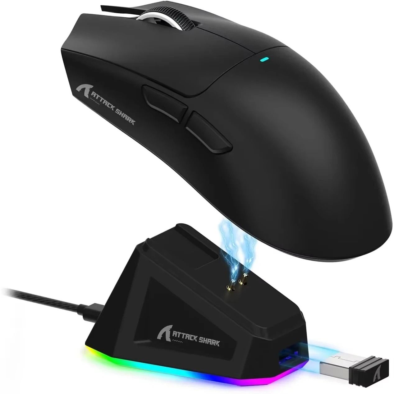 Attack Shark X11 Wireless Gaming Mouse With RGB Charging Dock black