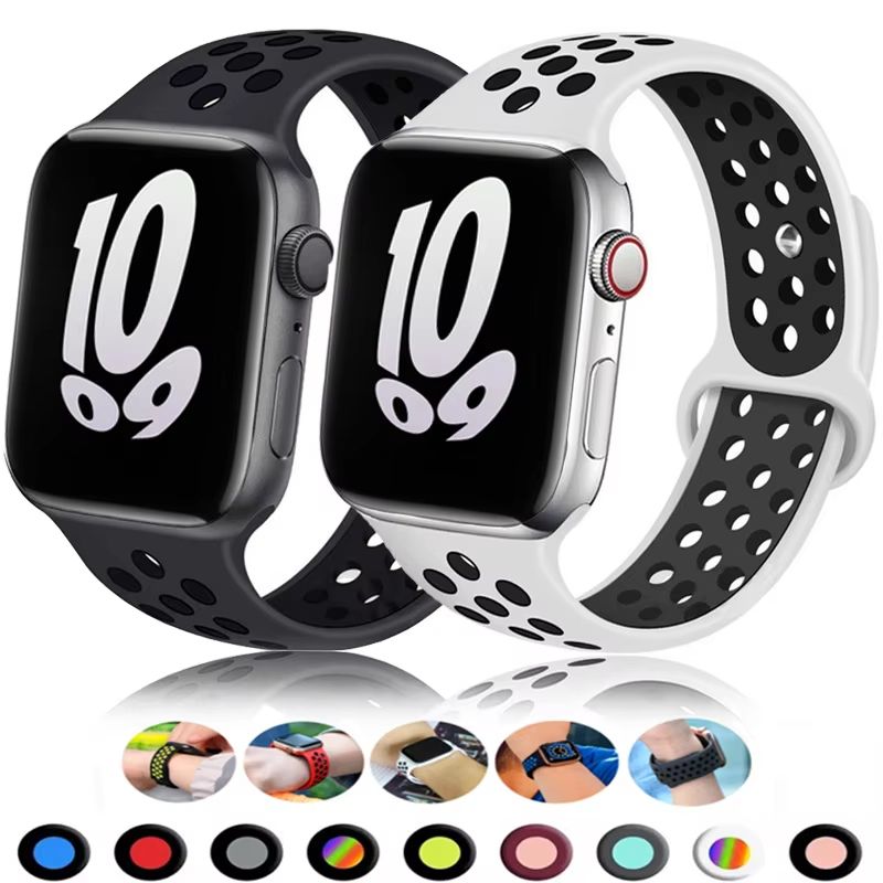 Sport Strap For Apple Watch Breathable Replacement Band For IWatch Series 101, Ultra 2, SE (38mm49mm) q10 Black Colorful 38 40 41 S10 42mm Sm