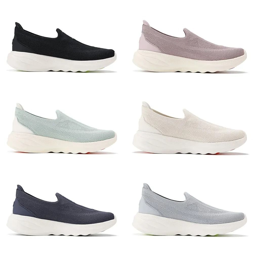 Women Knit Slip On Walking Shoes Breathable Flexible Cushion Sneakers 8 blue
