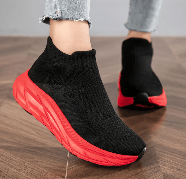 Breathable Mesh Sneakers Slip On Casual Running Shoes For Men And Women 9 9.5 black