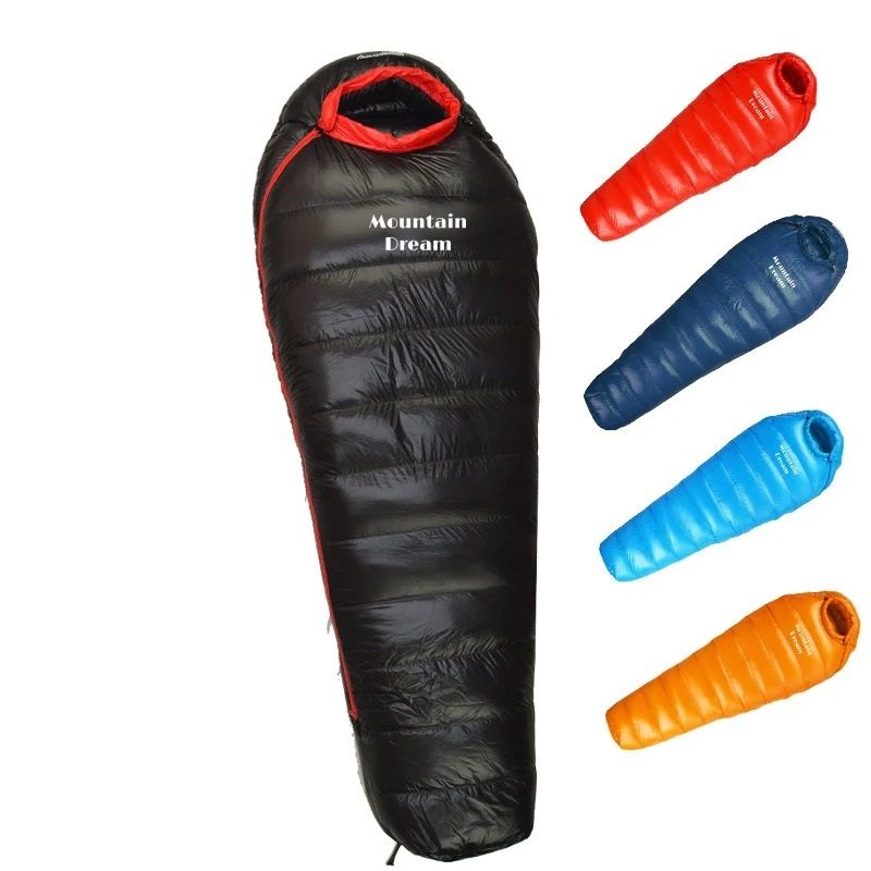 Winter Goose Down Mummy Sleeping Bag For Camping And Outdoor Trips red 400g