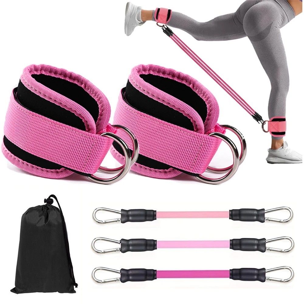 Ankle Straps Resistance Bands Set For Fitness And Workout Training purple 5pcs Set